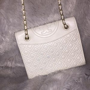 Used Tory Burch bag in off white